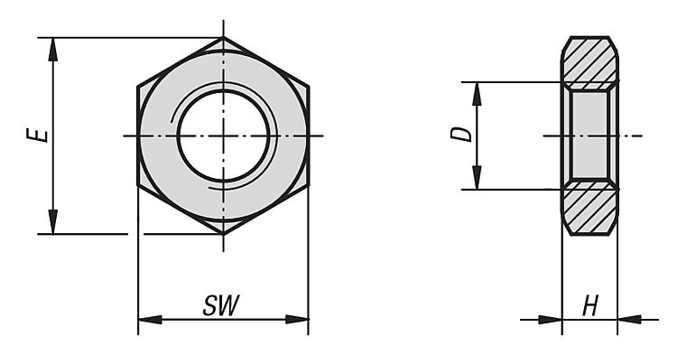 Dado Esagon Alto UNI 5589 10(8G) Grezzo