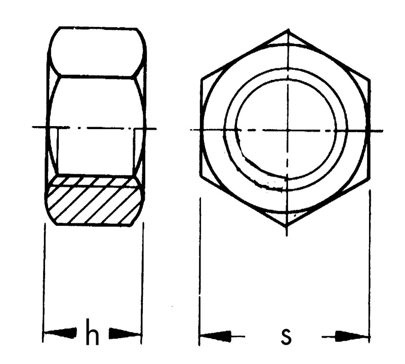 Dado Esagonale Alto UNI 5587 8(6S) Zinc