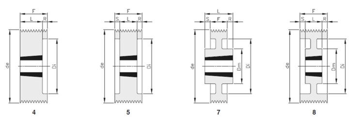 Pulegge scanalate Poly-V sez.L 12 gole